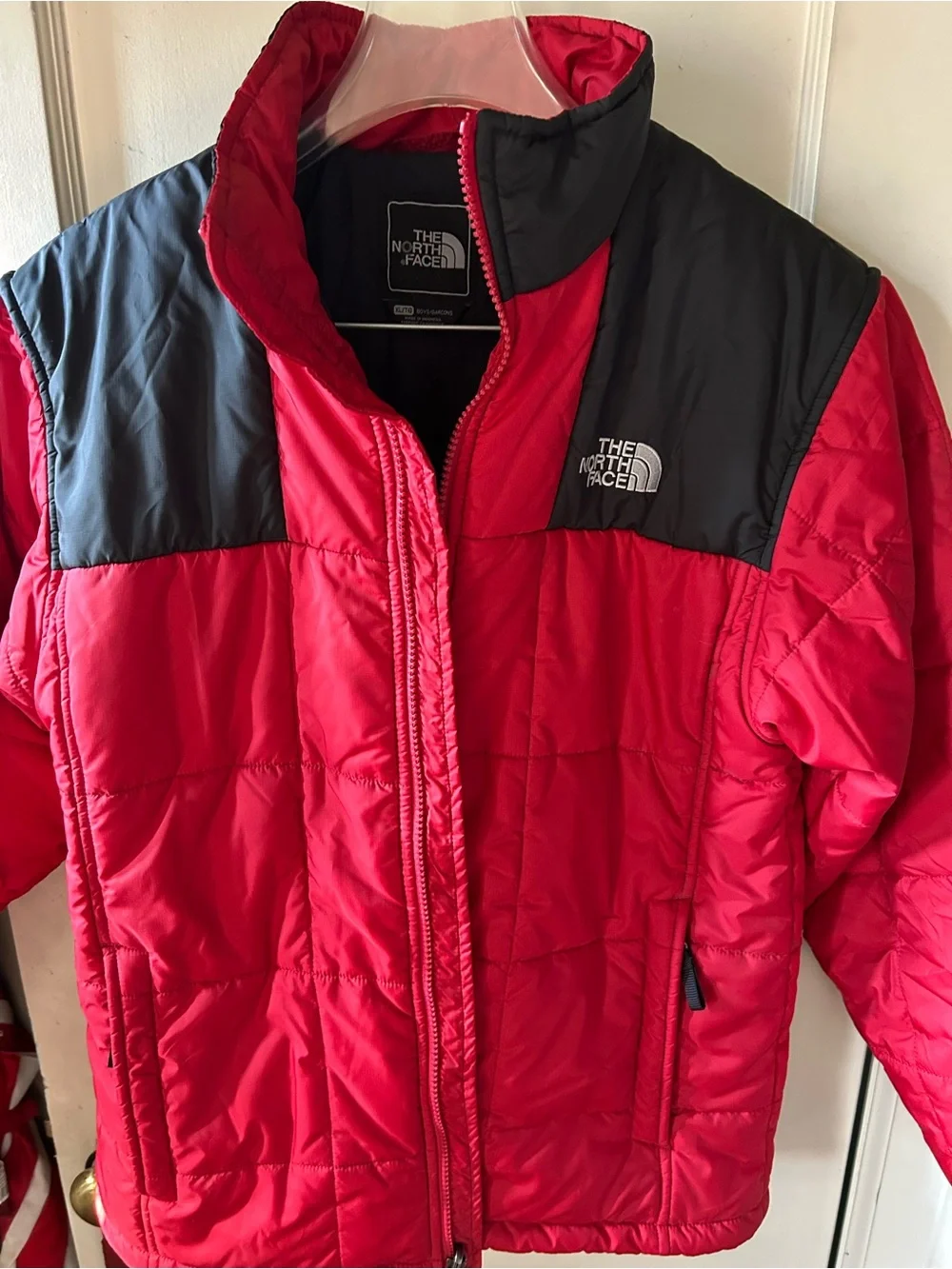 The North Face Boys Red and Black Puffer Jacket XL